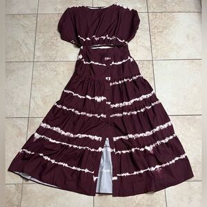 Elegant Burgundy Tie-Dye Set
